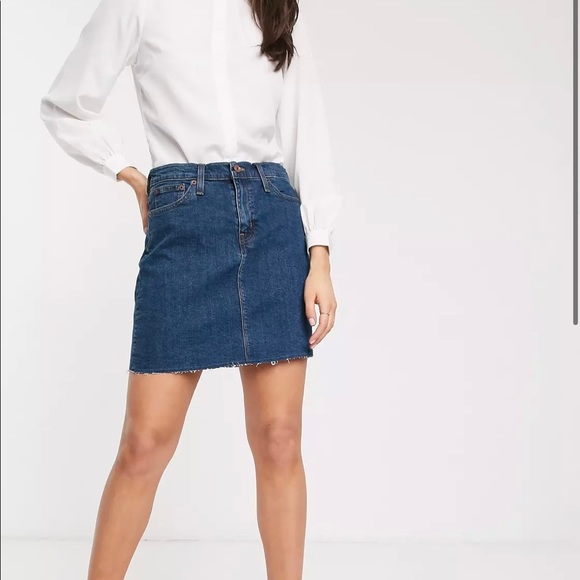 J. Crew Dresses & Skirts - J. Crew Mercantil Raw Edge Denim Skirt Size 12